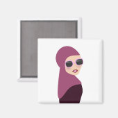 Aimant Foulard islamique muslima hijab style dame (Recto/Verso)