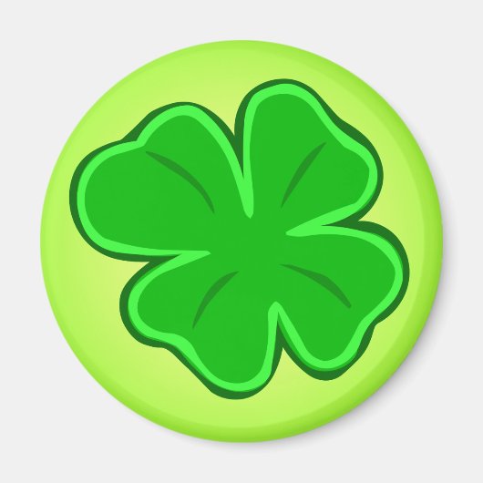 Aimant Four Leaf Clover Irlandais Green Lucky Shamrock (Devant)