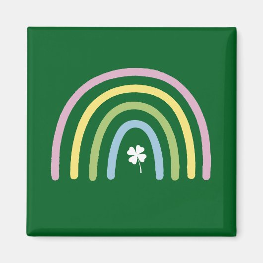 Aimant Four Leaf Clover Rainbow St Patrick's Day (Devant)
