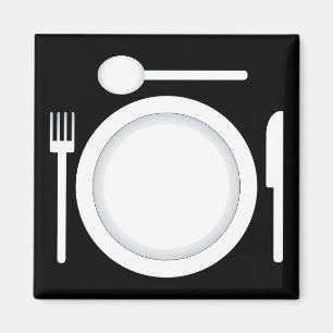 Aimant Fourche et cuillère à couteau en plaque