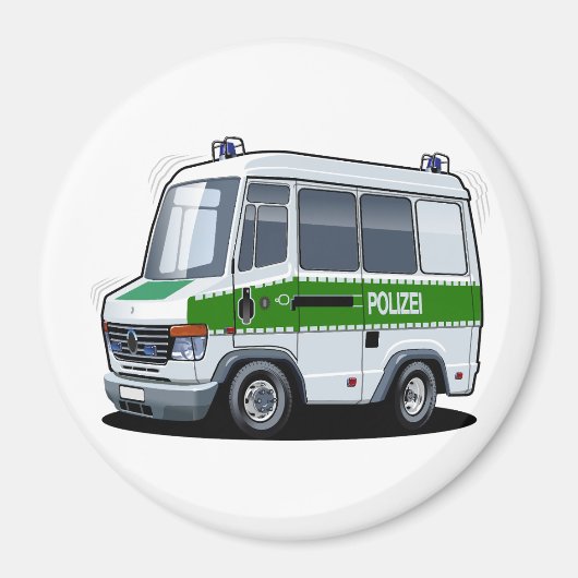 Aimant Fourgon de police de dessin animé (Devant)