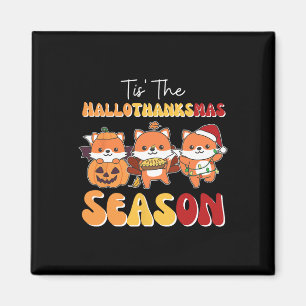 Aimant Fox Noël Halloween Tis' Hallothanksmas Se
