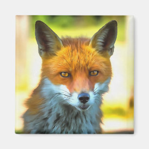 Aimant Fox Portrait Réaliste Art faunique