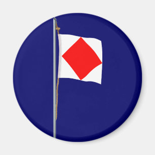 Aimant Fox-trot je suis drapeau de signal nautique