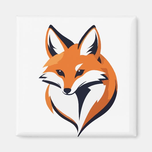 Aimant Fox Vector Art Animal Moderne Ville Urbaine Graphi (Devant)