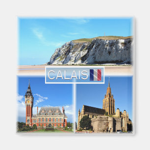 Aimant FR Calais - Casquette Blanc Nez - Hôtel de Ville -