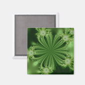 Aimant Fractal Fleur Vert (Recto/Verso)