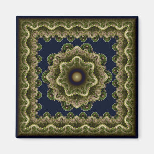 Aimant Fractal mandala fée ornement encadré