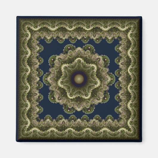 Aimant Fractal mandala fée ornement encadré (Devant)