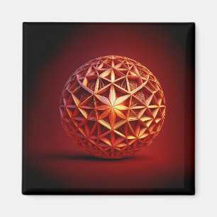 Aimant Fractale de gasket Sierpinski rouge