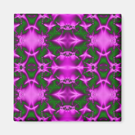 Aimant fractale rose et verte (Devant)