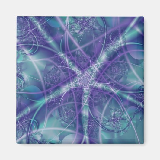 Aimant Fractée avec des formes bleu violet et blanc étoil (Devant)