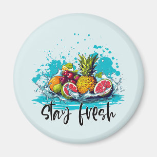Aimant Fraîcheur - Été - Aquarelle Fruits tropicaux