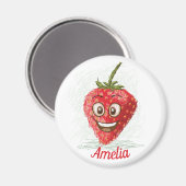 Aimant Fraise drôle personnalisé mignon frigo (Recto/Verso)