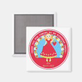 Aimant Fraise Fête d'anniversaire fille (Recto/Verso)