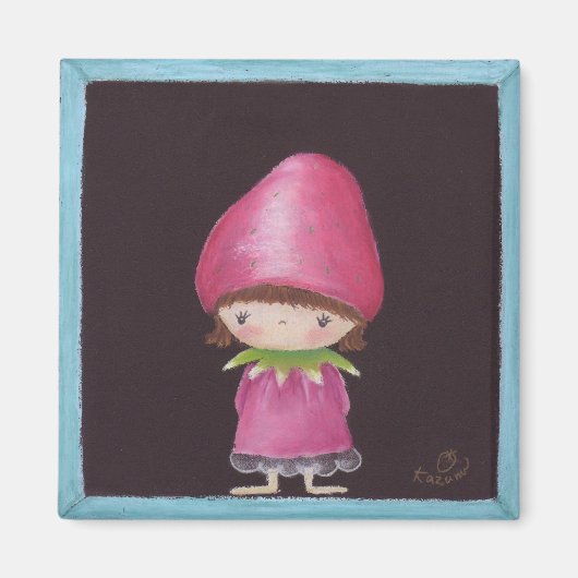 Aimant fraise fille (Devant)