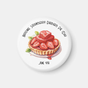 Aimant Fraise nationale Rhubarbe Jour de tarte Personnali