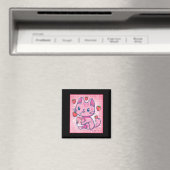 Aimant Fraise Shake fraise Lait Chat Kawaii Neko G (In Situ (Lave-vaisselle))