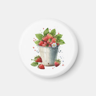 Aimant Fraises fraîches cuites dans un seau