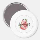 Aimant Fraises Fruit Blanc Rouge   (Recto/Verso)