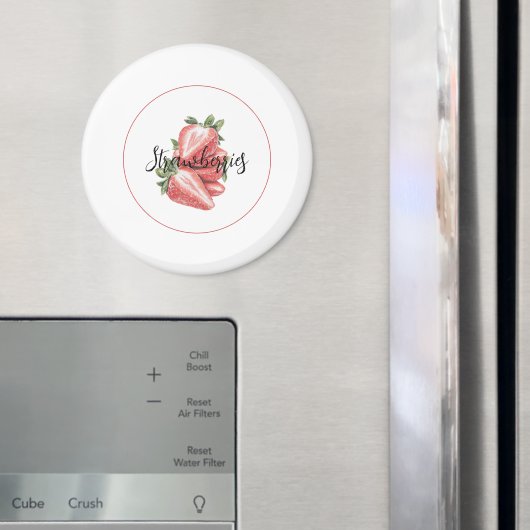 Aimant Fraises Fruit Blanc Rouge   (In situ (réfrigérateur))