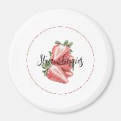 Aimant Fraises Fruit Blanc Rouge   (Devant)