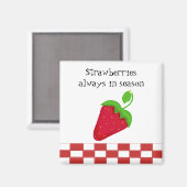 Aimant Fraises toujours en saison (Recto/Verso)