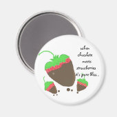 Aimant Fraises trempées dans le chocolat (Recto/Verso)