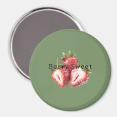 Aimant Fraises Vert Olive Sucrées aux Fruits   (Recto/Verso)