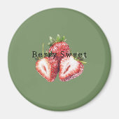 Aimant Fraises Vert Olive Sucrées aux Fruits   (Devant)