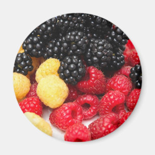 Aimant Framboises rouges et d'or