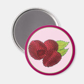 Aimant Framboises rouges framboises mûres Imprimer (Recto/Verso)