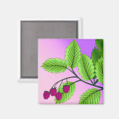 Aimant Framboises sur une branche (Recto/Verso)