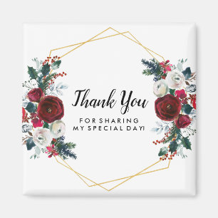 Aimant Frame d'or géométrique Fleurs d'hiver de Bourgogne