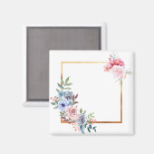 Aimant Frame Floral Frame Frontière Rose Feuilles (Recto/Verso)