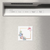 Aimant Frame Floral Frame Frontière Rose Feuilles (In Situ (Lave-vaisselle))