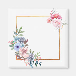 Aimant Frame Floral Frame Frontière Rose Feuilles
