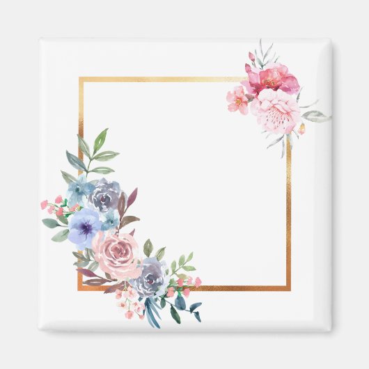Aimant Frame Floral Frame Frontière Rose Feuilles (Devant)