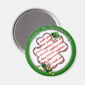 Aimant Frame photo Shamrock blanc de la Saint Patrick (Recto/Verso)