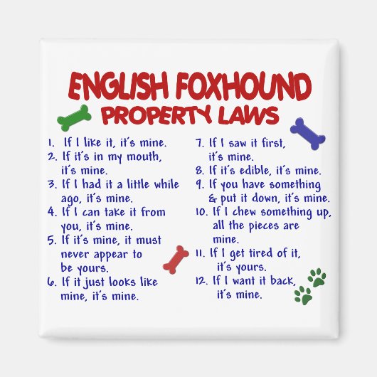 Aimant FRANÇAIS FOXHOUND, propriété Lois 2 (Devant)