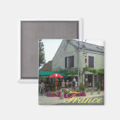 Aimant France Cityscape Street Restaurant Café View (Recto/Verso)