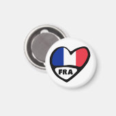 Aimant France Code Pays Coeur Drapeau, FRA (Recto/Verso)