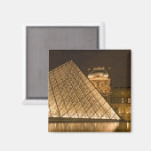 Aimant France, Paris. Le Louvre au crépuscule. Crédit 2 (Recto/Verso)