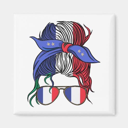 Aimant France pimentée avec le drapeau français (Devant)