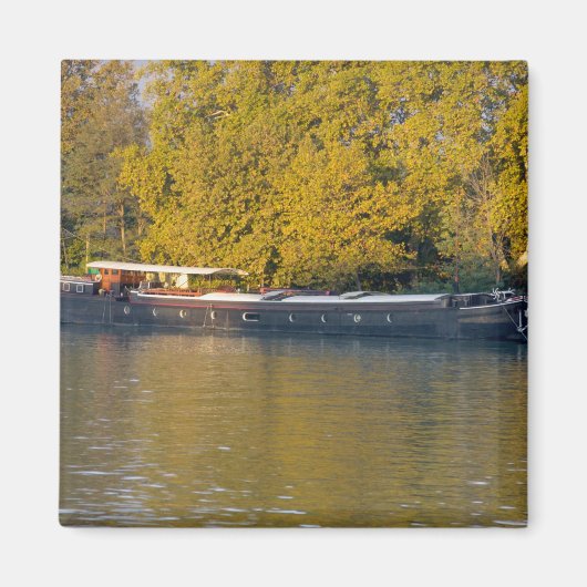 Aimant France, Rhône, près d'Avignon, péniche le long (Devant)