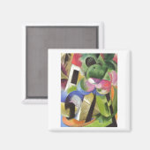 Aimant Franz Marc - Maison avec arbres Petite composition (Recto/Verso)