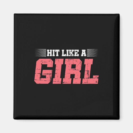 Aimant Frappez comme une fille Boxe Cadeau pour fille Mma (Devant)