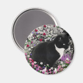 Aimant Frapules en Fleurs II - Tuxedo Cat (Recto/Verso)