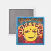 Aimant Freedom Face souriante jaune (Recto/Verso)