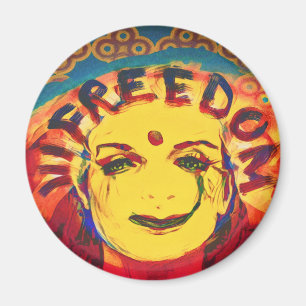 Aimant Freedom Face souriante jaune